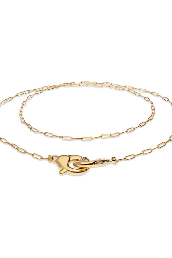 COLLAR LARGO BAÑADO EN ORO 18K CON MOSQUETON ENTRELAZADO Colgante