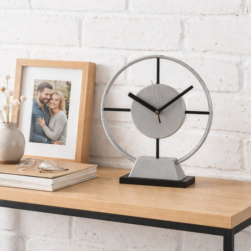 Reloj de Mesa en Hierro 20x23x8cm Reloj de Mesa en Hierro 20x23x8cm