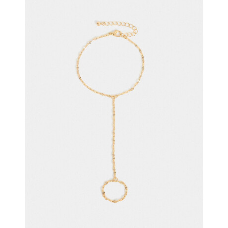 Pulsera Flexible Con Anillo Dorado