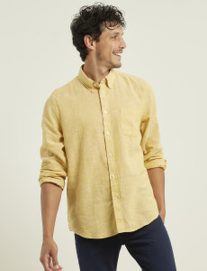 011665 CAMISA DE LINO HARRINGTON LABEL Amarillo
