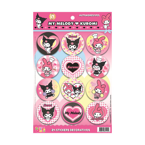 Cotillón Adhesivos x 24 Kuromi U