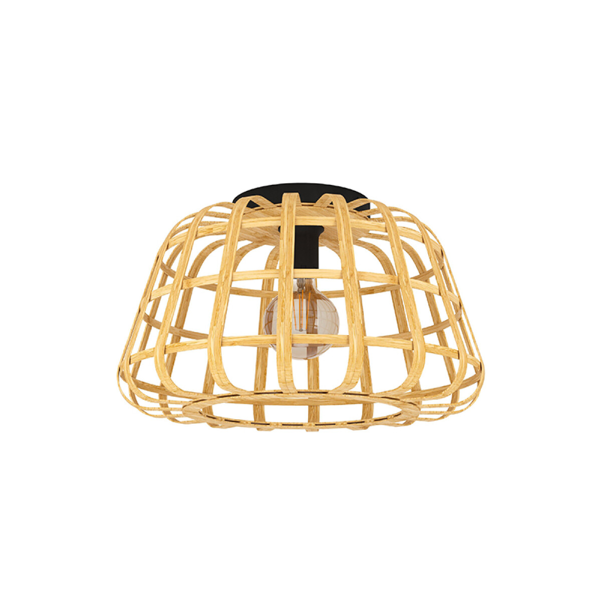 Aplique techo acero, varilla madera E27 MONTEZUELO - EG0872 