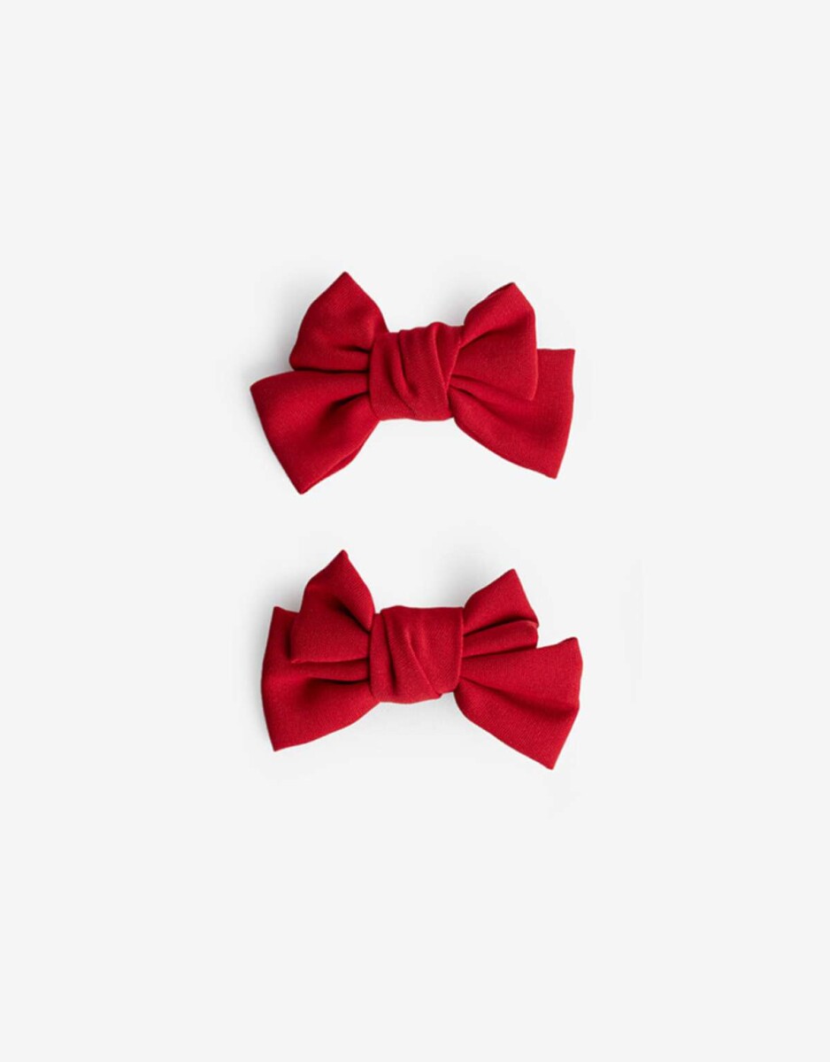 Set De Horquillas Con Moños - Rojo burdeaux 