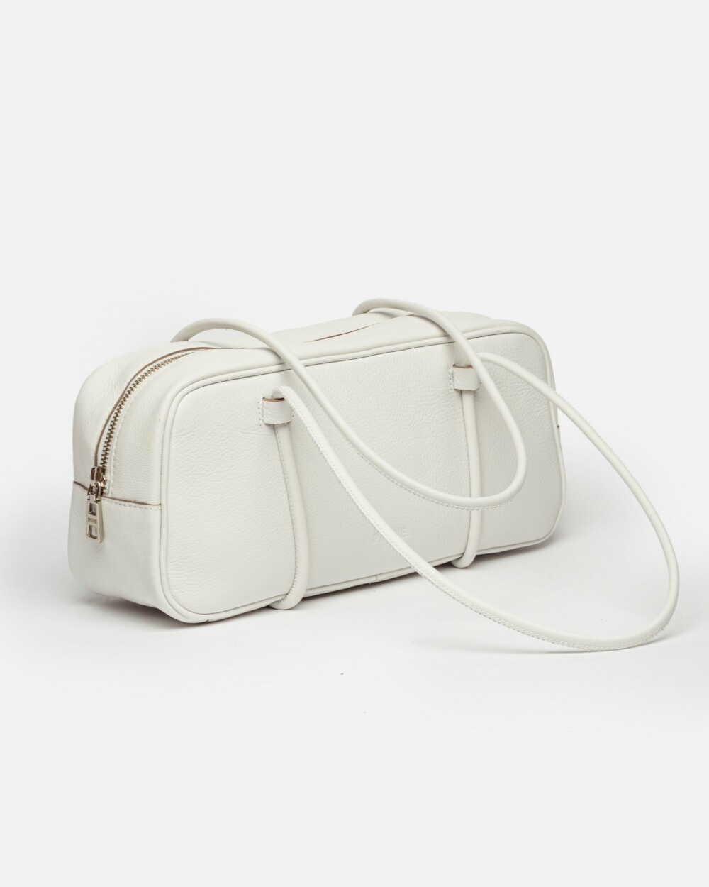 Cartera al hombro Horizon en cuero graneado Blanco