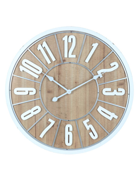 RELOJ DE PARED MDF D68X4.5CM NATURAL/BLANCO RELOJ DE PARED MDF D68X4.5CM NATURAL/BLANCO