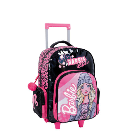 Mochila Infantil Barbie Grande Con Carrito Negro