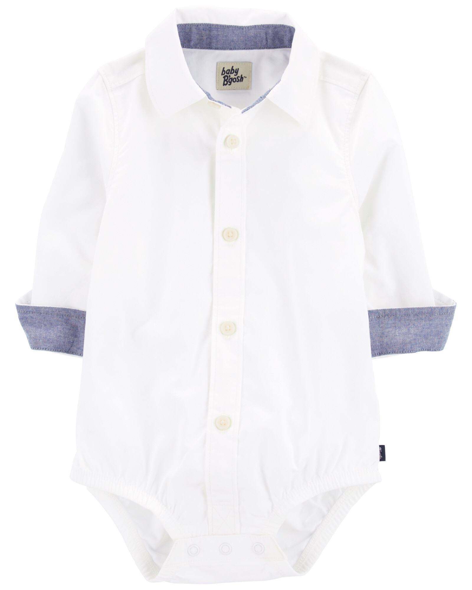 Body de algodón, tipo camisa, blanco Body de algodón, tipo camisa, blanco