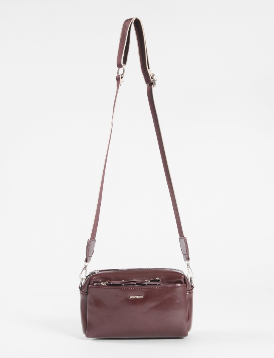 Bandolera basic con cierres - chocolate 