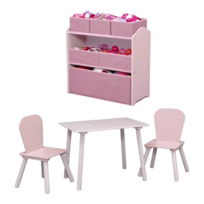Set mesa y organizador infantil rosa Set mesa y organizador infantil rosa