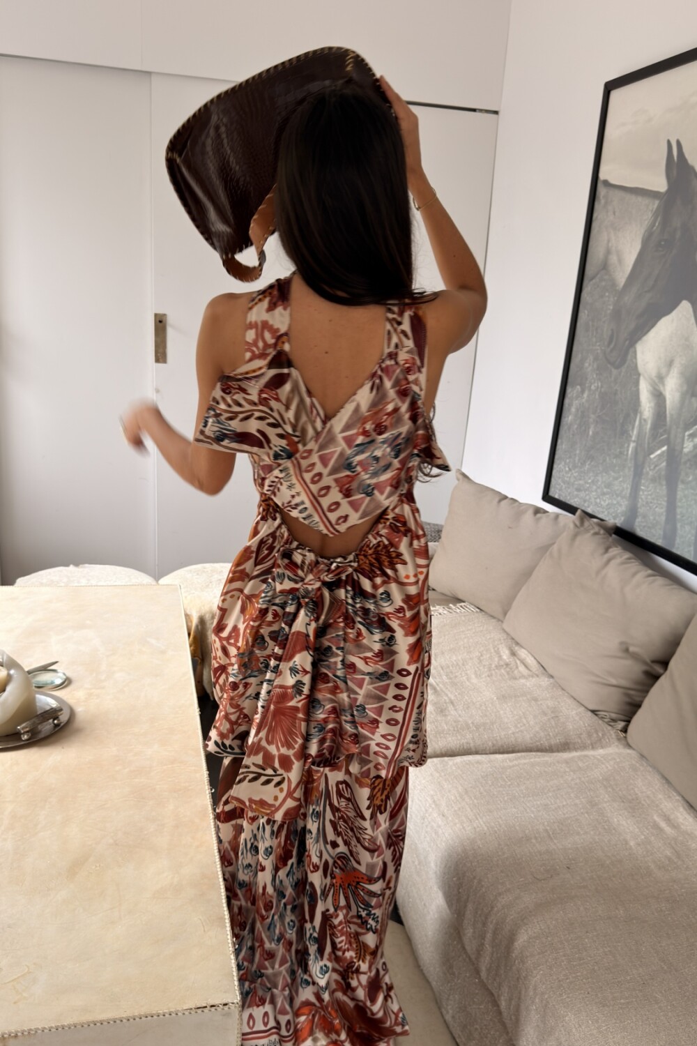 Gala Boho Dress Terracota / Beige