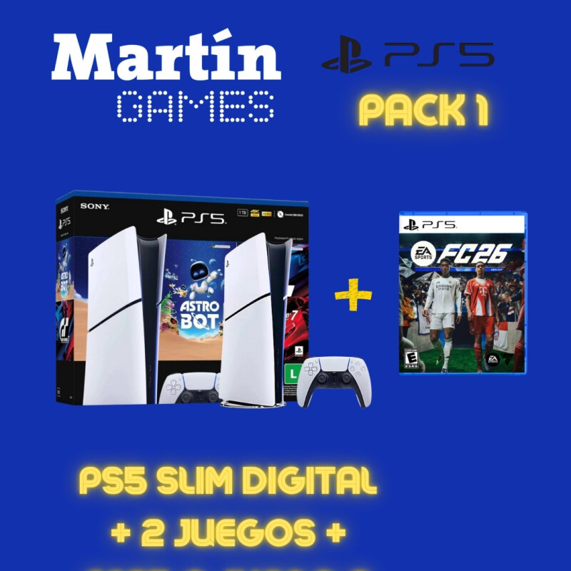 CONSOLA Playstation 5 PS5 SLIM DIGITAL 1tb + FC26 O JUEGO A ELECCIÓN + ASTROBOT Y GT7 CONSOLA Playstation 5 PS5 SLIM DIGITAL 1tb + FC26 O JUEGO A ELECCIÓN + ASTROBOT Y GT7