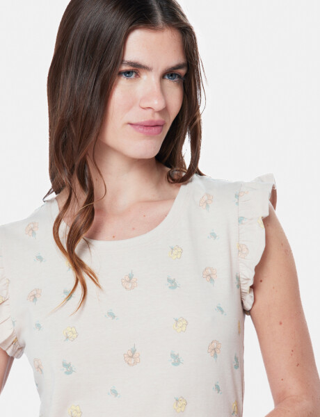 REMERA ESTAMPADA Beige