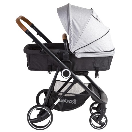 Coche de bebé + silla para auto Bebesit Travel System Cosmos Deluxe Beige