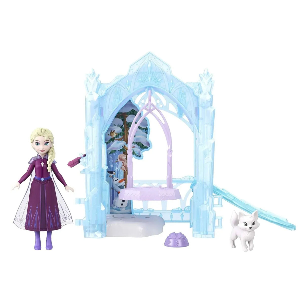 Muñeca pequeña de Elsa y escondite de animales helados Frozen 