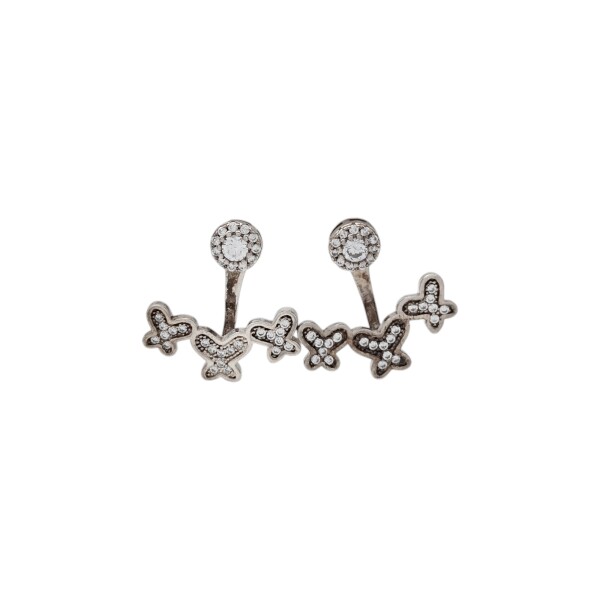 Caravanas Mariposa-Plata 925-Piedra Zirconia-CA3189 Conpiedra