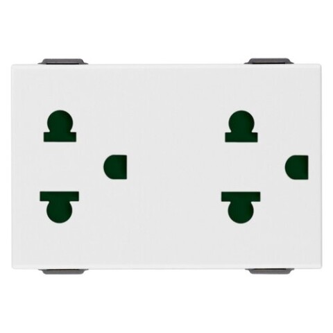 MODULO TOMA DOBLE 2x16A+T 3MOD BLANCO NEVE UP MODULO TOMA DOBLE 2x16A+T 3MOD BLANCO NEVE UP