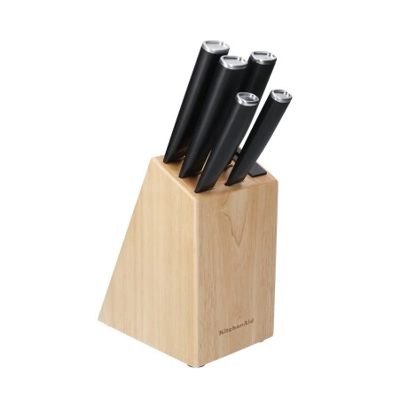 Taco de cuchillos 5 piezas con afilador - madera Abedul Taco de cuchillos 5 piezas con afilador - madera Abedul