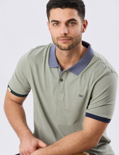 REMERA POLO LISA JERSEY Pistacho