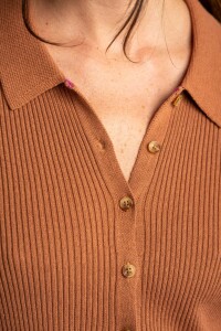 Cardigan Cuello Polo Mocha