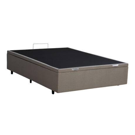 BOX BAÚL 2 PLAZAS BASE DE SOMMIER GUARDARROPA CAMA BEIGE