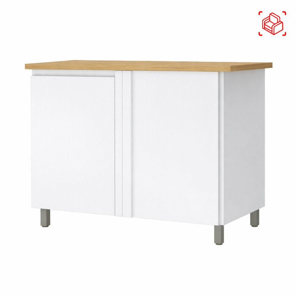BAJO MESADA ESQUINERO 80 CM MDF BLANCO SUECIA