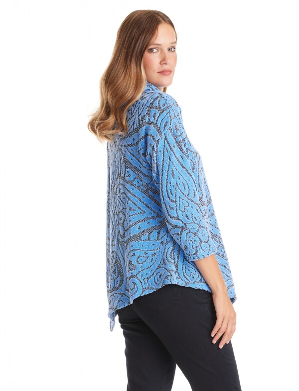 Buzo Labrado Flores AZUL/MULTI