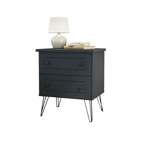 Mesa de luz Americana Plus - 2 Cajones Gris