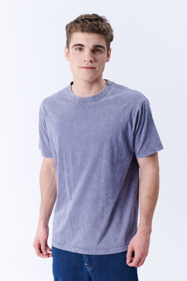 Remera Lavada Azul Piedra