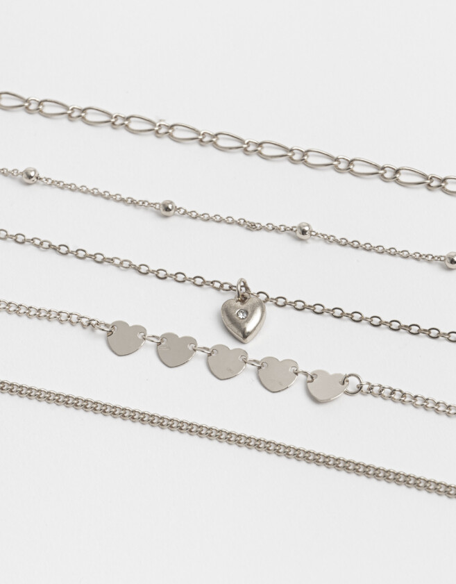 Pulseras Flexibles Sets Multi Cadenas Pulseras Flexibles Sets De Metal - Plateado