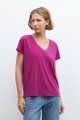 Blusa escote en V cereza