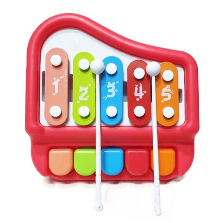 Piano Xilofón Musical 5 Notas Juguete Didáctico Bebé Huanger Rojo