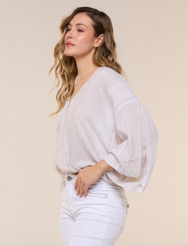 Blusa Algodon Con Textura BEIGE