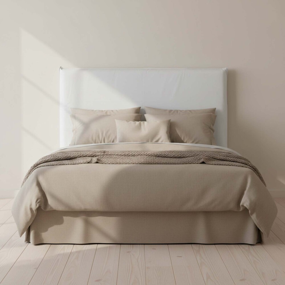 RESPALDO CON FUNDA 1 PLAZA ALGODON BLANCO MAIA