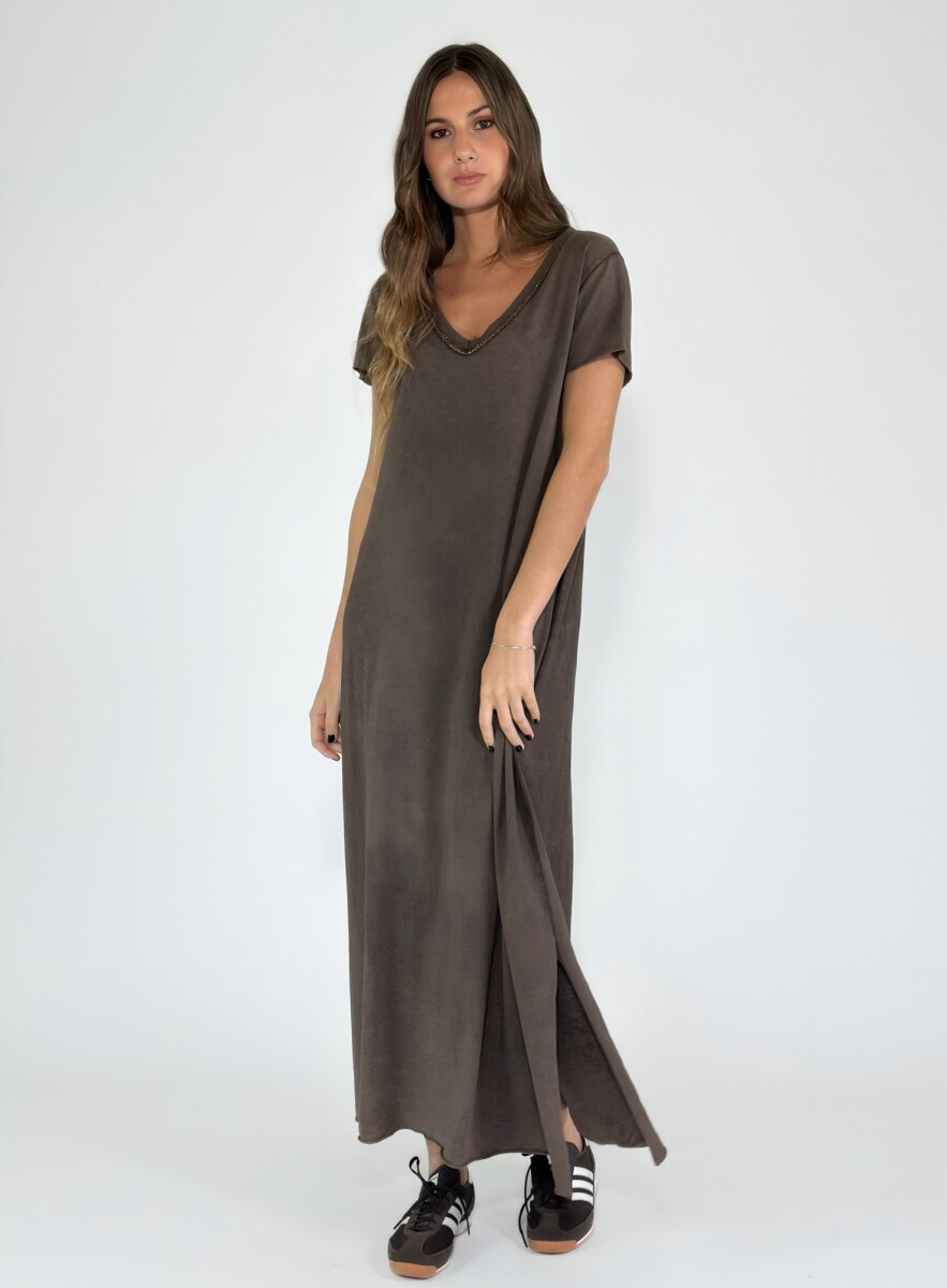VESTIDO NAVARRA - CHOCOLATE 
