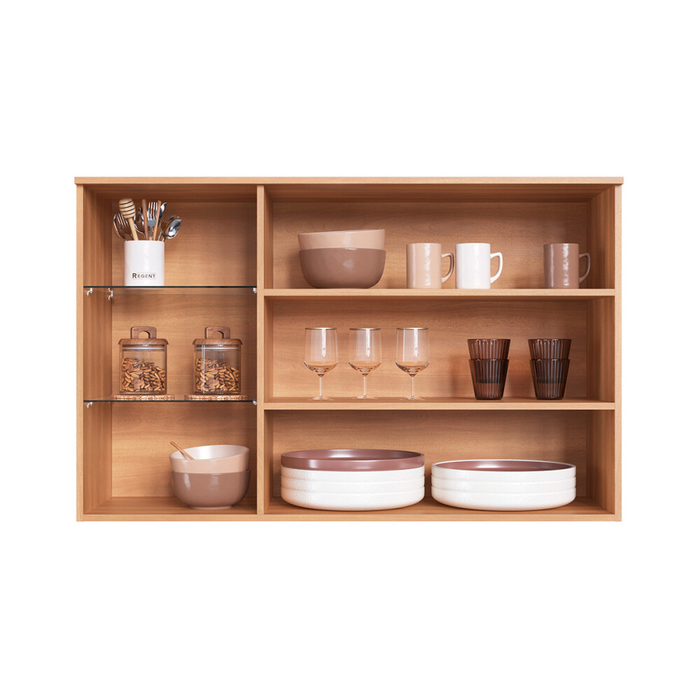 Módulo aéreo ALICE 1,20 m, 2 puertas ripadas, color Freijó Módulo Aéreo Alice 1,20 M, 2 Puertas Ripadas, Color Freijó