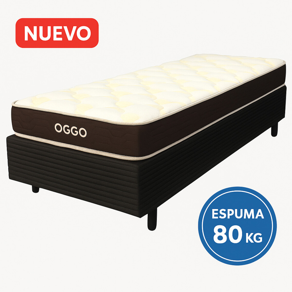 Sommier ROMA - 1 PLAZA - Espuma con base EPS - 78x188x16 cm - 80Kg 