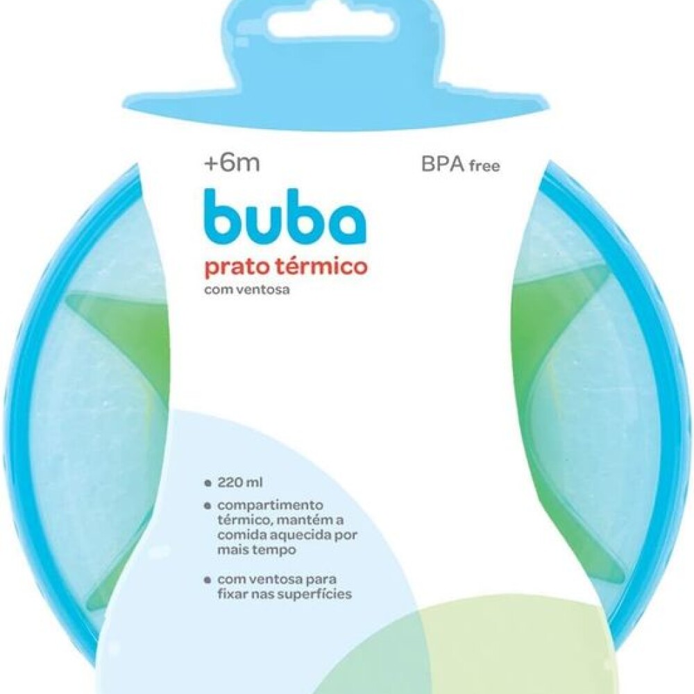 Plato termico con ventosa BUBA celeste