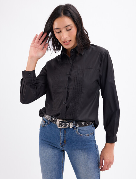 Camisa con tablas Florencia negro