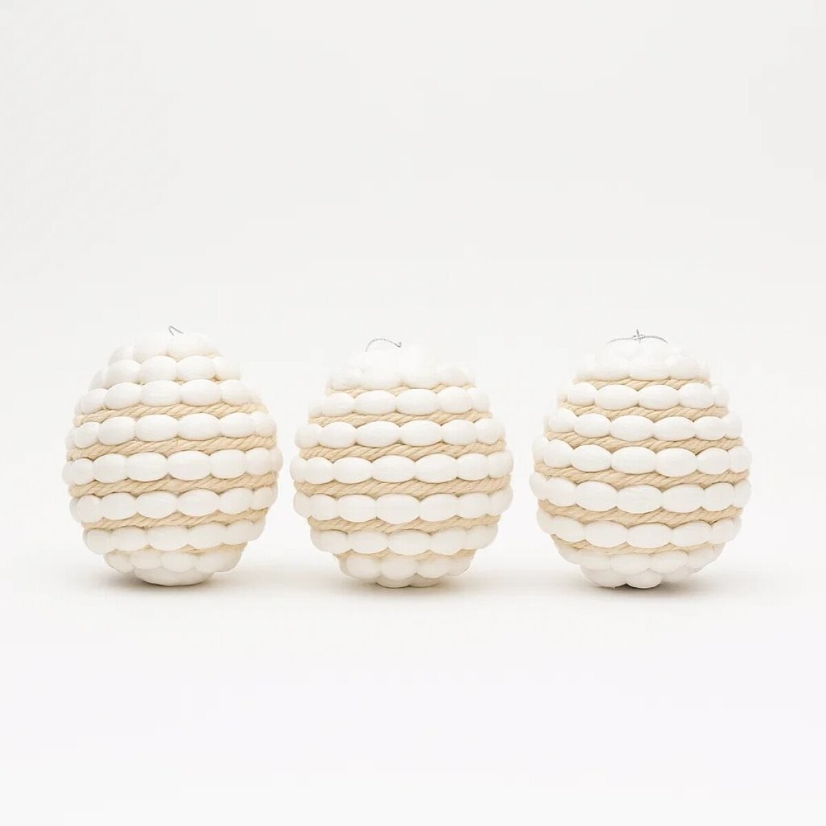 ESFERA RUSTICA C/CORDON GALON 8CM X 3 UNIDADES 