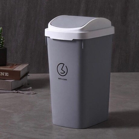 Papelera Polipropileno C/Tapa Oscilante Gris 10Lts Alto 38cm x Largo 24cm x Ancho 18cm Papelera Polipropileno C/Tapa Oscilante Gris 10Lts Alto 38cm x Largo 24cm x Ancho 18cm