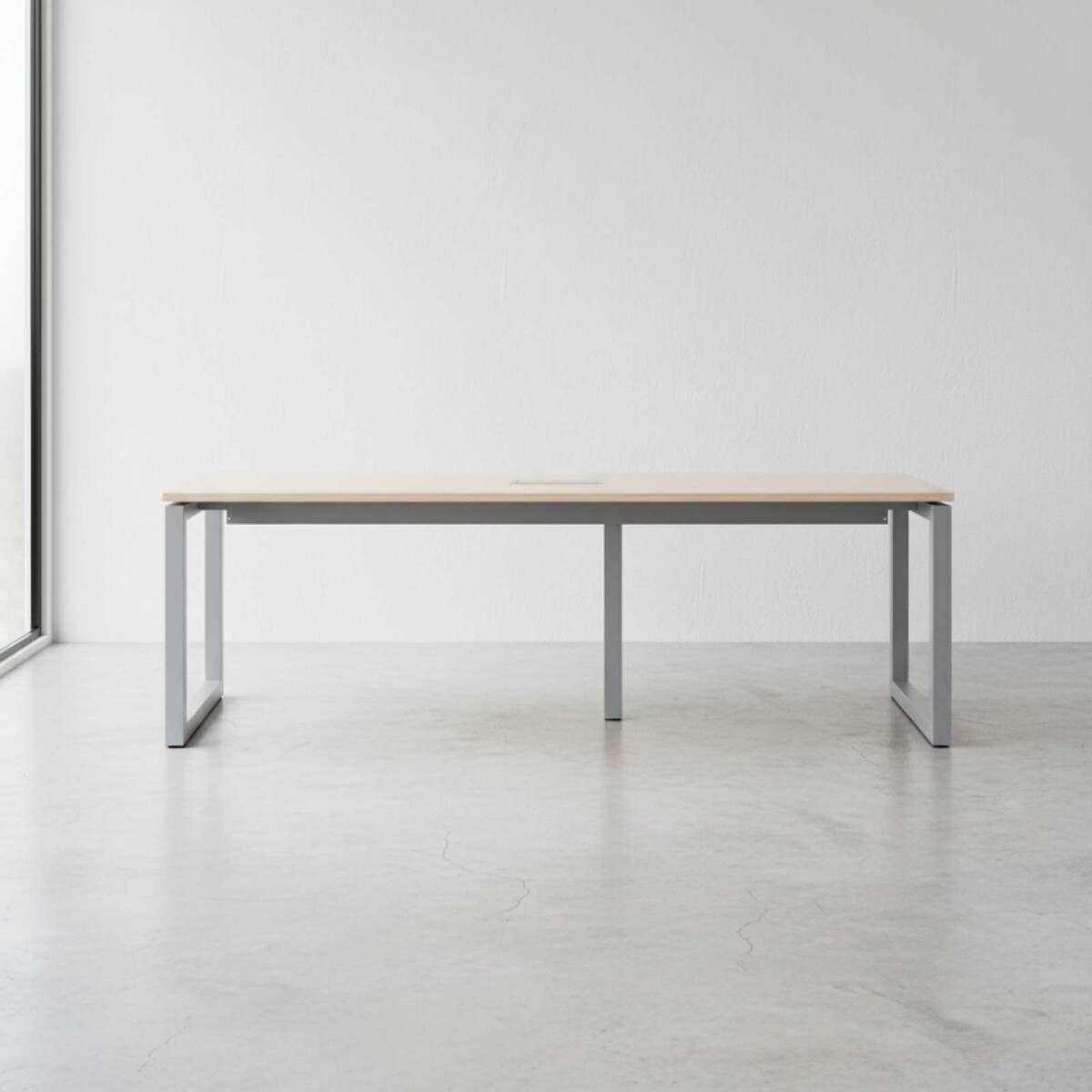 MESA DE REUNIÓN - MADERA-Y-METAL GRIS WORK 