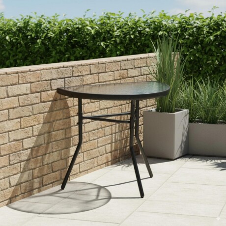 Mesa De Jardín De Vidrio Templado Esmerilado RUSTICO SC-090 - Negro Mesa De Jardín De Vidrio Templado Esmerilado RUSTICO SC-090 - Negro