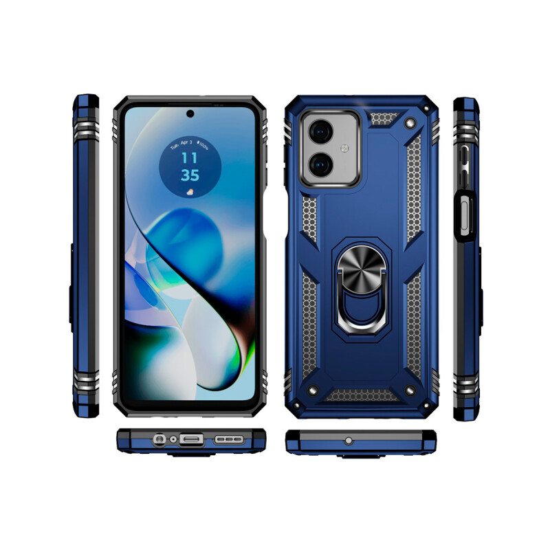 Protector rígido Motorola Moto G54 con anillo color azul Protector Rígido Motorola Moto G54 Con Anillo Color Azul