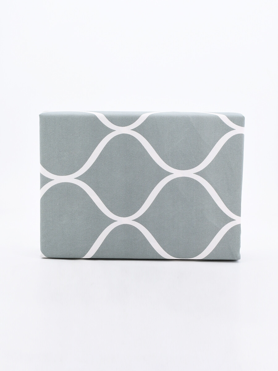 JUEGO DE SABANAS SOMMIER AZULEJO 2 PLAZAS - GRIS 