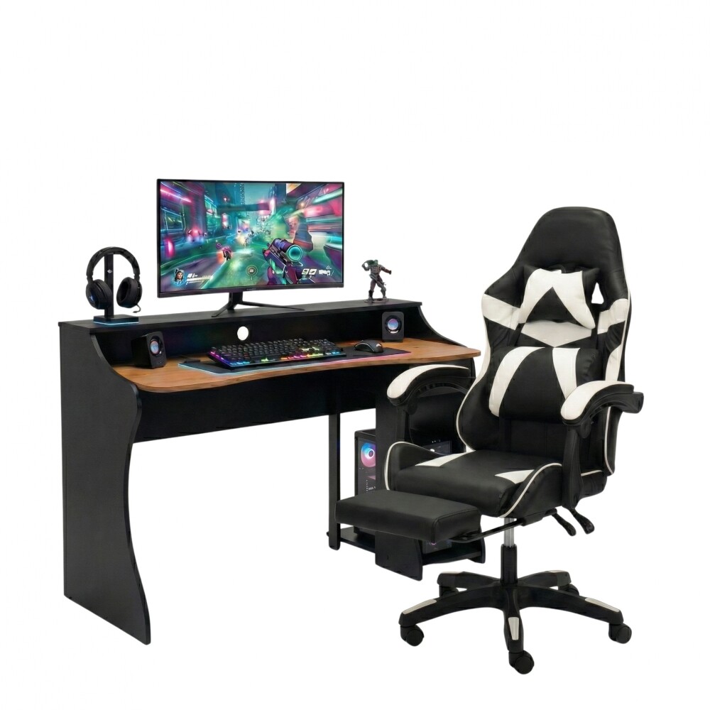 Combo Escritorio + Silla Gamer Blanco