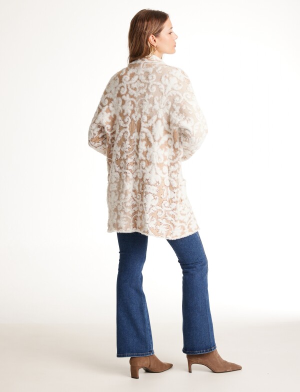 Cardigan Mohair Arabescos BEIGE/MULTI