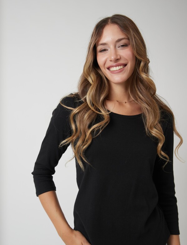 Remera Algodon Basica NEGRO