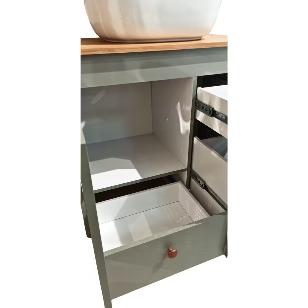 Mueble de baño de Pie Julia Verde con Catedral 78cm con Bacha de Loza Mueble De Baño De Pie Julia Verde Con Catedral 78cm Con Bacha De Loza