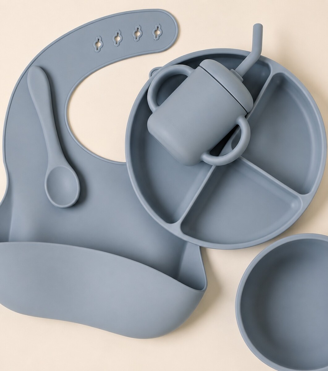Set alimentacion silicona HUANGER - celeste 
