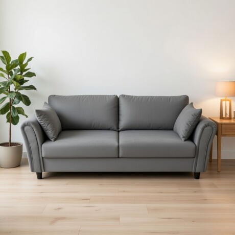 SOFÁ SILLÓN 3 CUERPOS GRIS